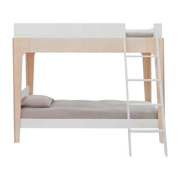 Perch Twin Bunk Bed, White/Birch