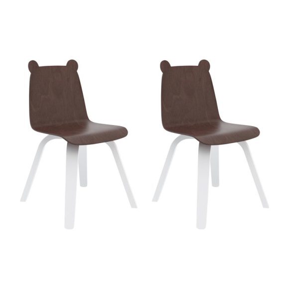 Set of 2 Bear Play Chairs, Walnut