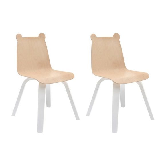 Set of 2 Bear Play Chairs, Birch - Kids Seating - 0