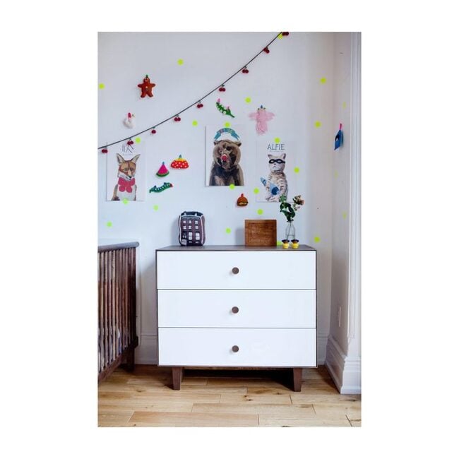 Rhea Three Drawer Dresser, Walnut