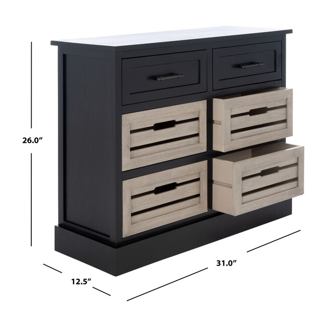 Briar Removable 6-Drawer Storage Chest, Black - Dressers - 7