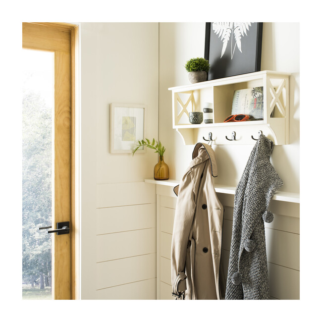 Freya Hanging Storage Wall Rack, White - Wall Décor - 2