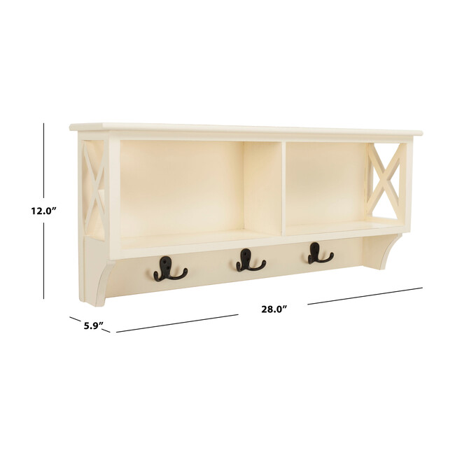 Freya Hanging Storage Wall Rack, White - Wall Décor - 4