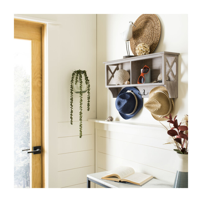 Freya Hanging Storage Wall Rack, Grey - Wall Décor - 2