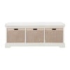 Landers 3-Drawer/Cushion Storage Bench, White - Accent Seating - 1 - thumbnail