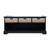 Landers 3-Drawer Storage Bench, Black - Accent Seating - 1 - thumbnail