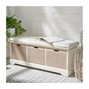 Landers 3-Drawer/Cushion Storage Bench, White - Accent Seating - 3