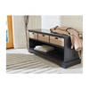 Landers 3-Drawer Storage Bench, Black - Accent Seating - 3