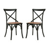 Set of 2 Franklin X Back Farmhouse Chairs, Hickory - Accent Seating - 1 - thumbnail