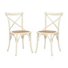 Set of 2 Franklin X Back Farmhouse Chairs, Ivory - Accent Seating - 1 - thumbnail