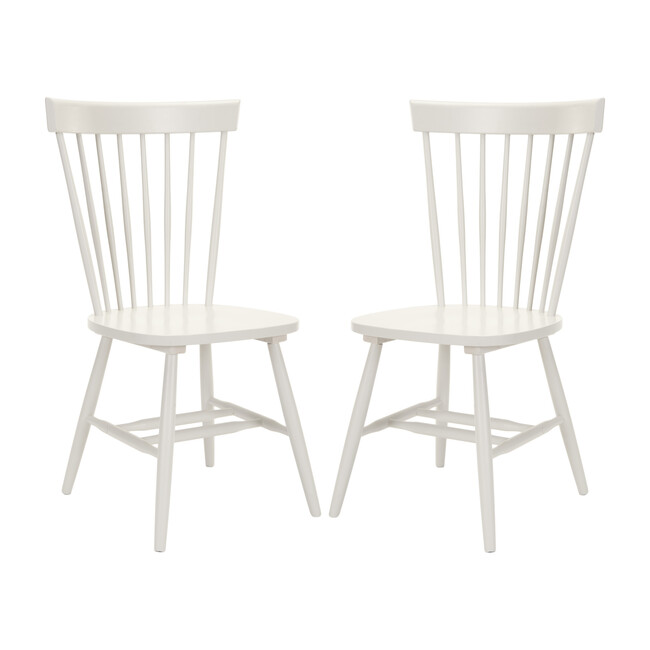 Set of 2 Parker Spindle Accent Chairs, Off White