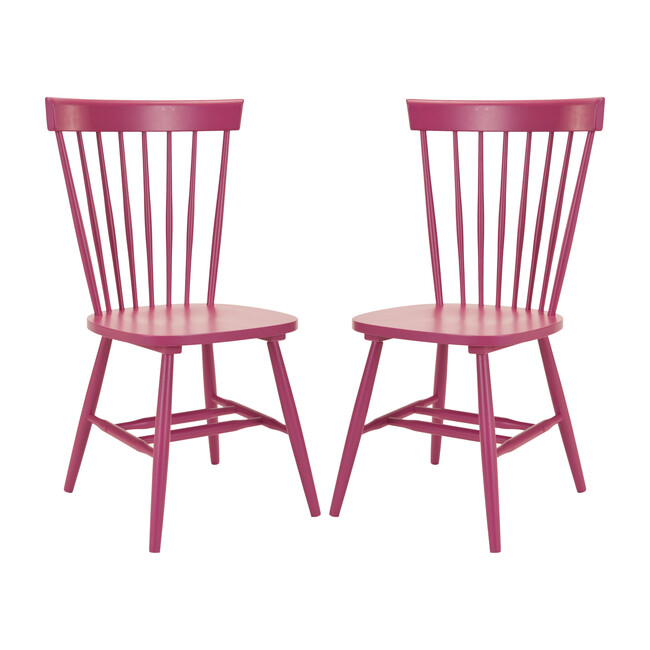 Set of 2 Parker Spindle Accent Chairs, Raspberry