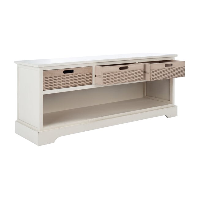 Landers 3-Drawer Storage Bench, White - Accent Seating - 5