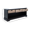 Landers 3-Drawer Storage Bench, Black - Accent Seating - 9