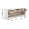 Landers 3-Drawer Storage Bench, White - Accent Seating - 9