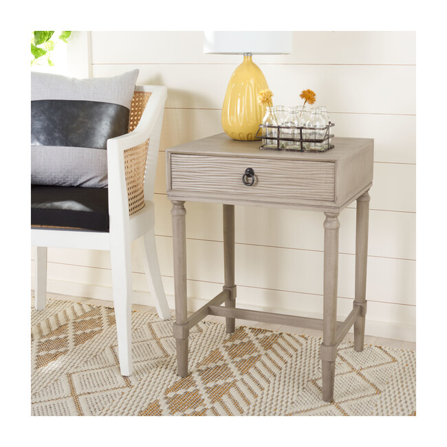 Mabel 1-Drawer Accent Table, Grey