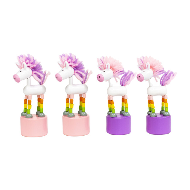 Unicorn Push Puppet, Set of 4