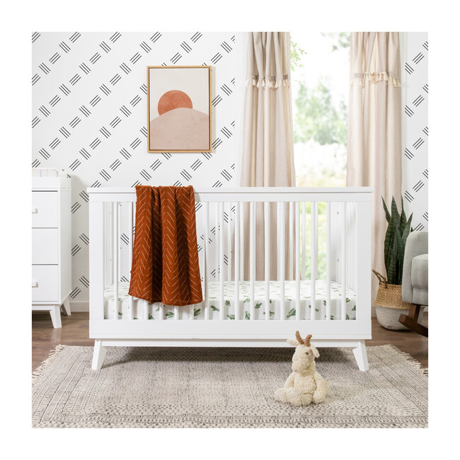 Scoot 3-in-1 Convertible Crib with Toddler Bed Conversion Kit, White
