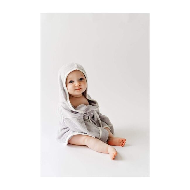 Toddler Bath Robe, Storm with Cloud Trim
