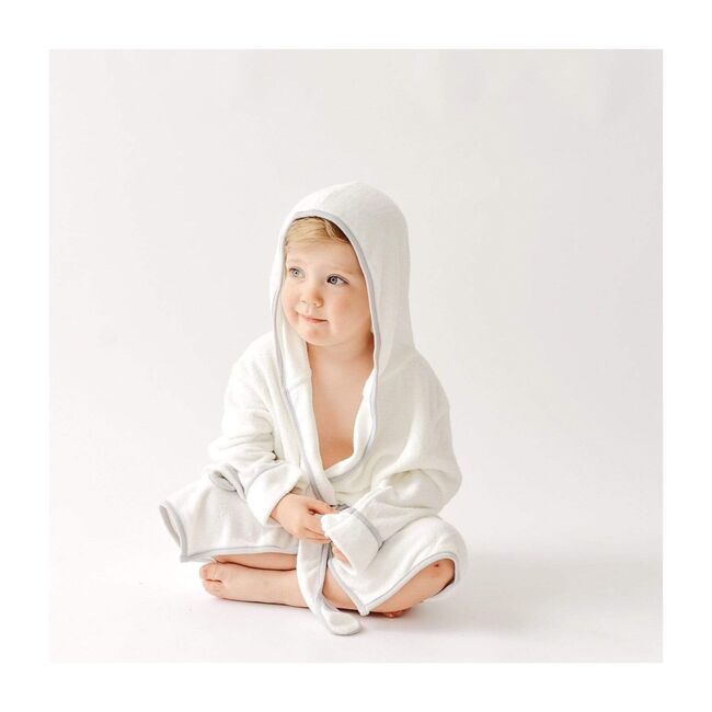 Toddler Bath Robe, Cloud with Storm Trim