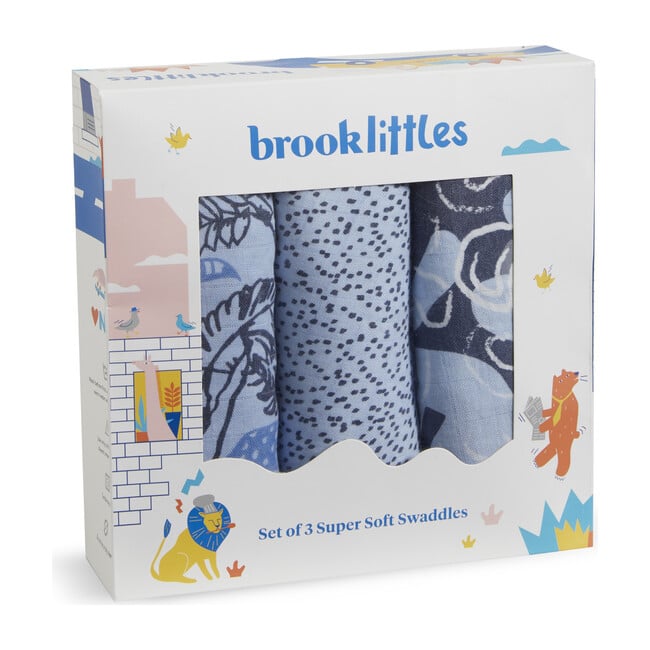 Baby Swaddle Set, Cool Blue