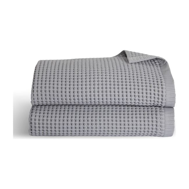 Waffle Bath Towels, Smoke