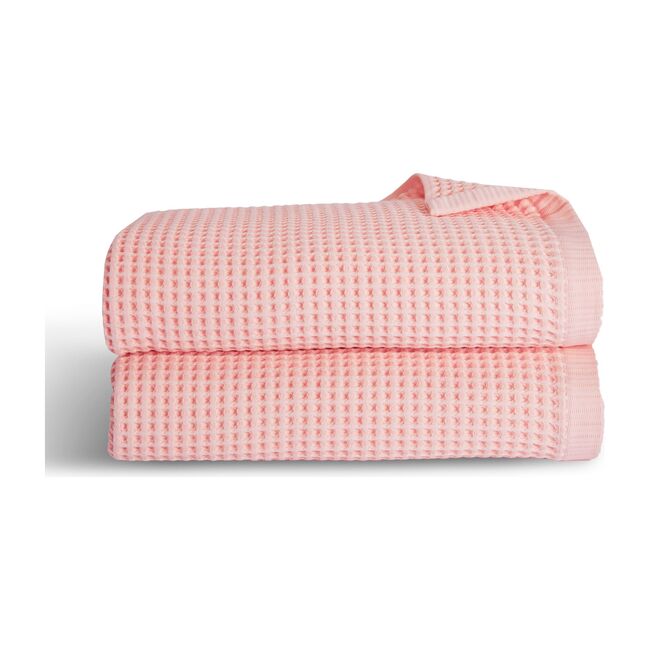 Waffle Bath Towels, Flamingo