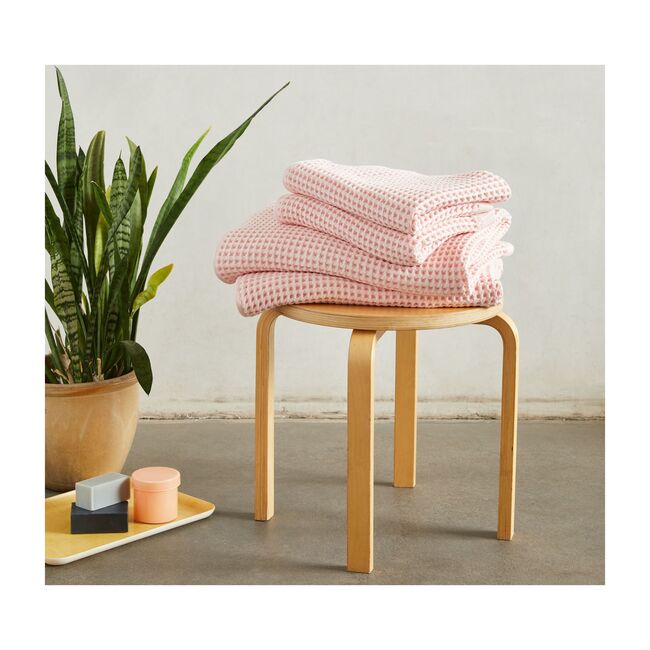 Waffle Bath Towels, Flamingo
