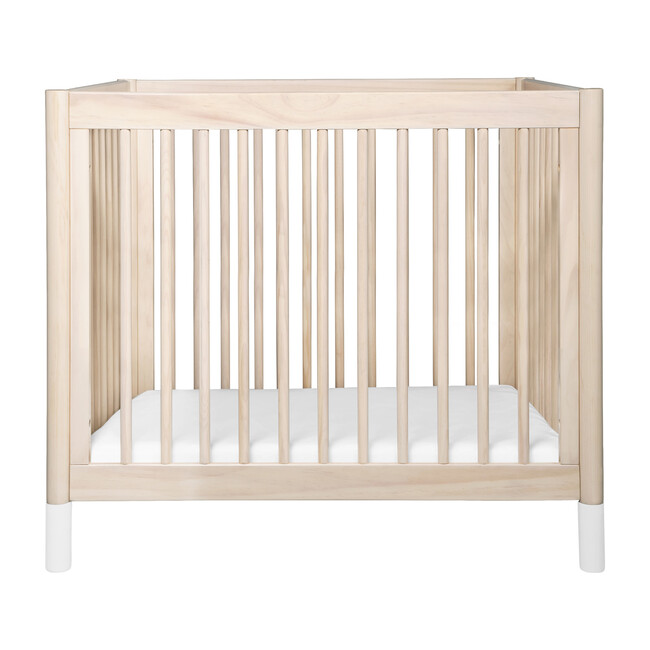 Gelato 4-in-1 Convertible Mini Crib and Twin bed, Washed Natural/White