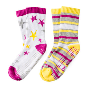 Polly Kids 2 Pack Grip Socks, Multi