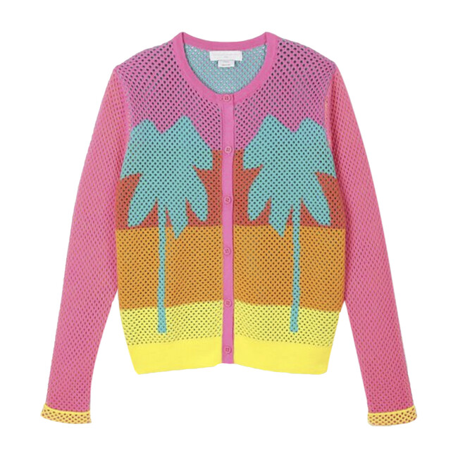 Mesh Palms Cardigan, Multi