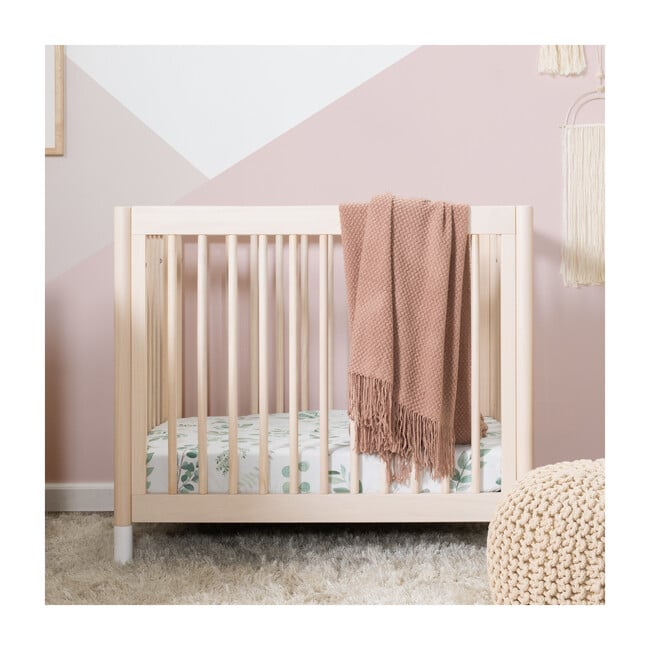 Gelato 4-in-1 Convertible Mini Crib and Twin bed, Washed Natural/White
