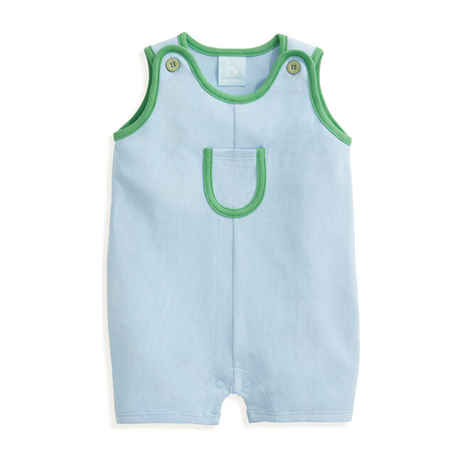 Jersey Jax Romper, Blue Pique