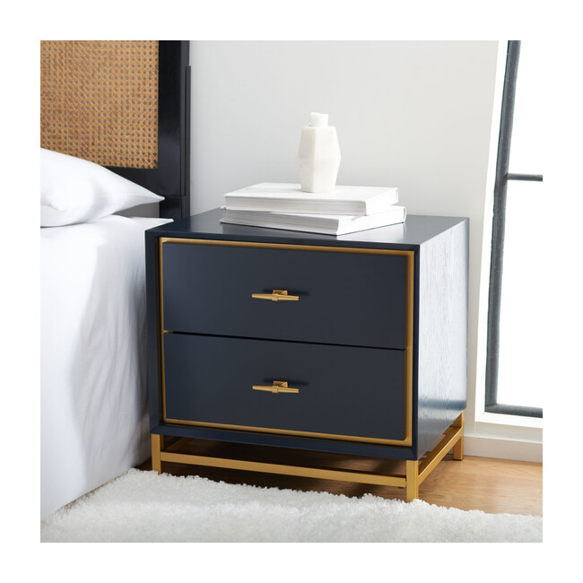 Fenno 2-Drawer Nightstand, Teal - Nightstands - 2