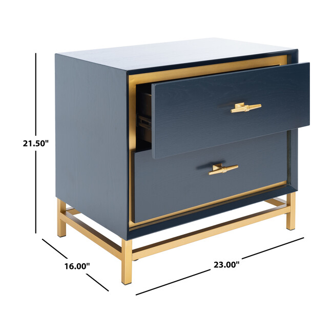 Fenno 2-Drawer Nightstand, Teal - Nightstands - 7