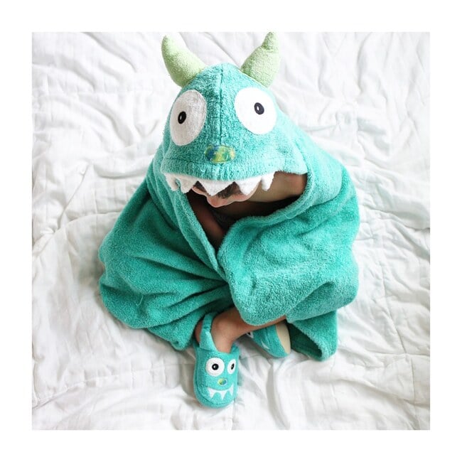 Monster Hooded Towel, Turquoise