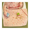 Silicone Bib and Foldable Placemat Set, Wildflower Ripe Peach - Bibs - 2