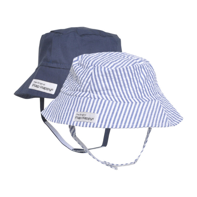 Bucket Hat 2 Pack, Chambray Stripe Seersucker & Navy