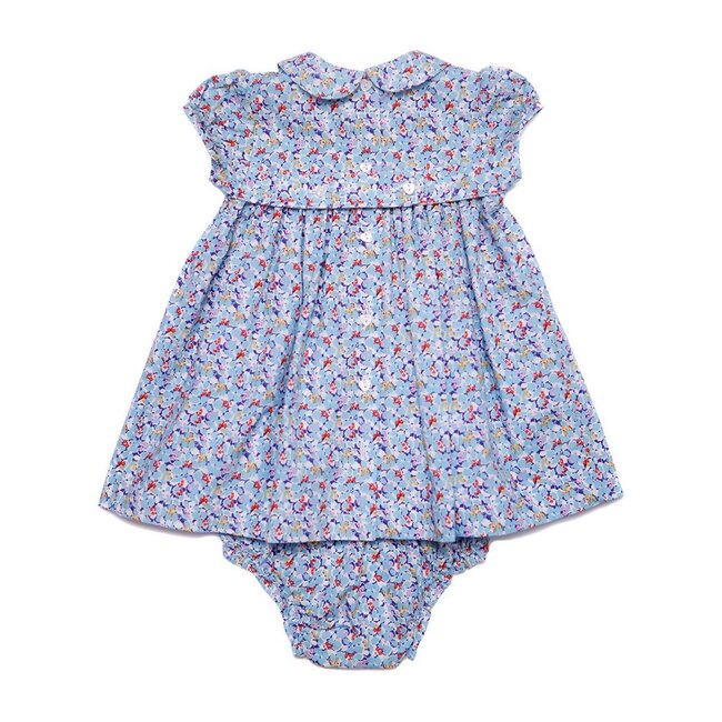 Valentina Baby Dress, Blue Floral - Dresses - 2