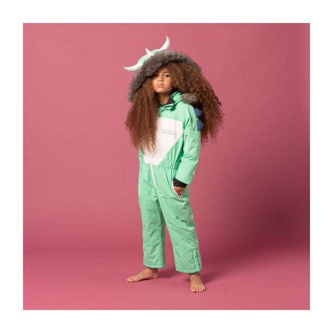Spike the Dinosaur Ski Suit with Faux Fur trim