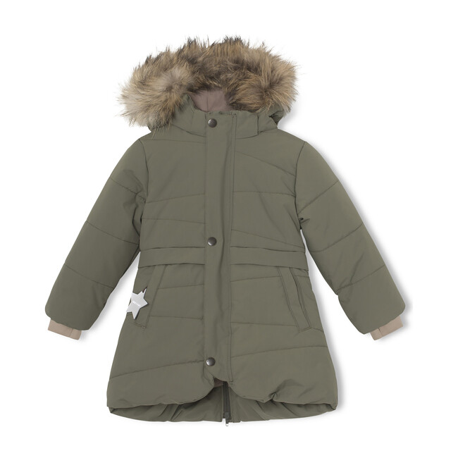 Witta Oeko-tex Waterproof Fur Jacket, Olive - Mini A Ture Outerwear ...