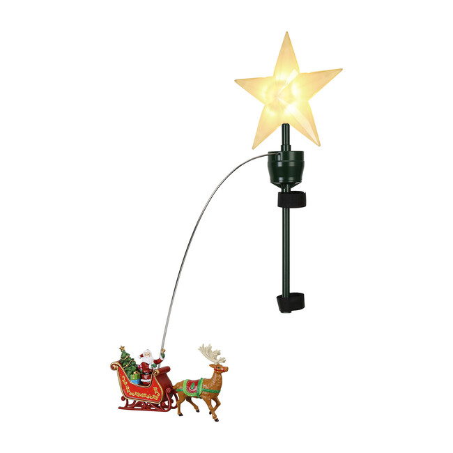 Animated Tree Topper, Santa's Sleigh - Home Seasonal Ornaments