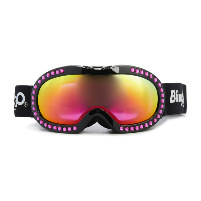 Hot Pink Rhinestone Black Frame Ski Goggle