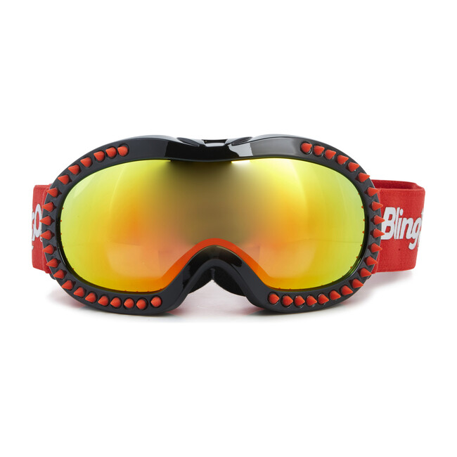 Red Spike Black Frame Ski Goggle