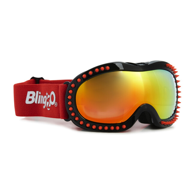 Red Spike Black Frame Ski Goggle