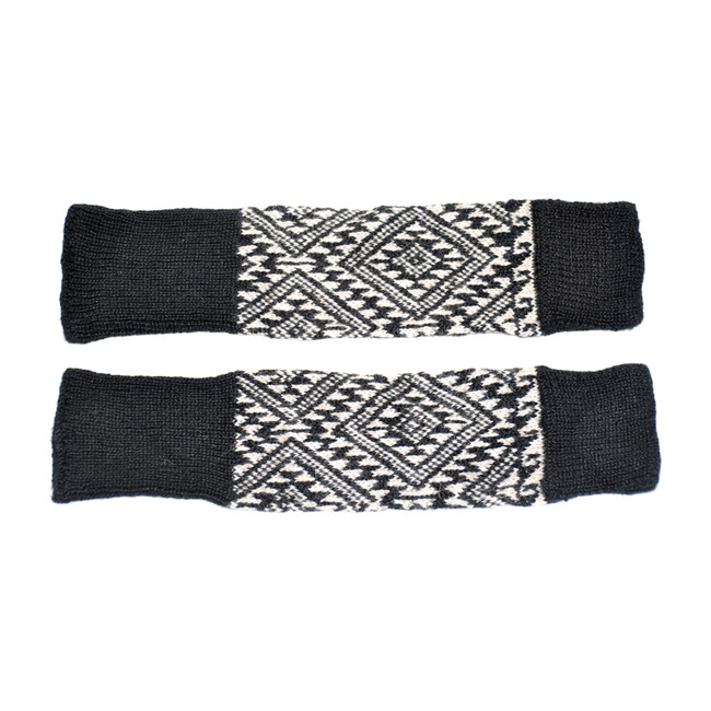 Patterned Leg Warmers, Black