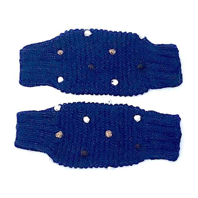 Dot Leg Warmers, Navy