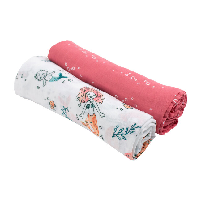 Swaddle Blankets, Mermaid + Bubbles