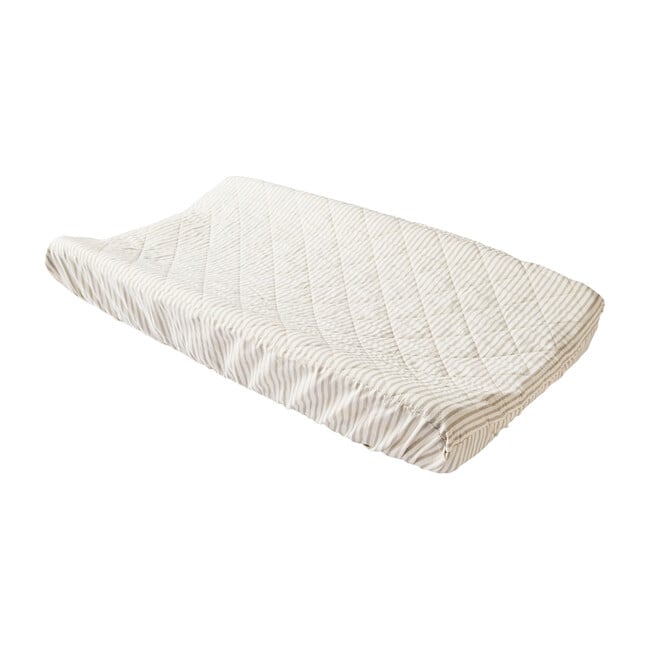 Stripes Away Changing Pad Cover, Pebble - Changing Pads - 1