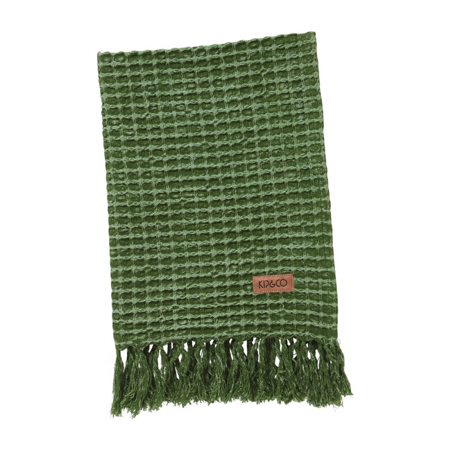 Waffle Hand Towel, Cactus Green - Towels - 1